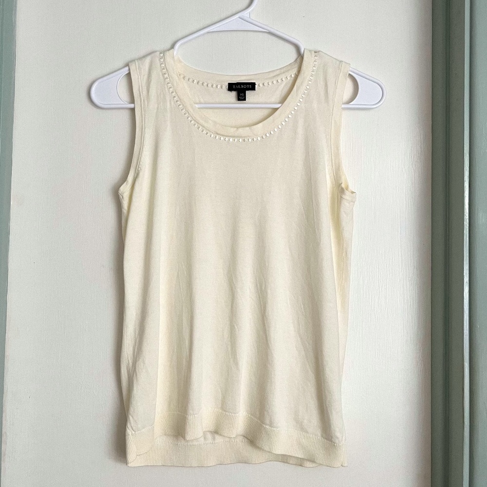 Talbots Ivory Knit XS Charming Shell